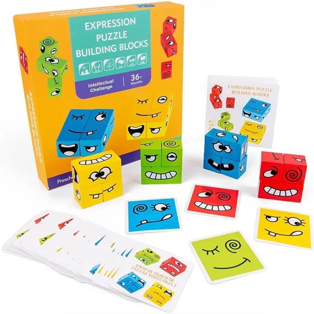 Expression Puzzle Building Blocks